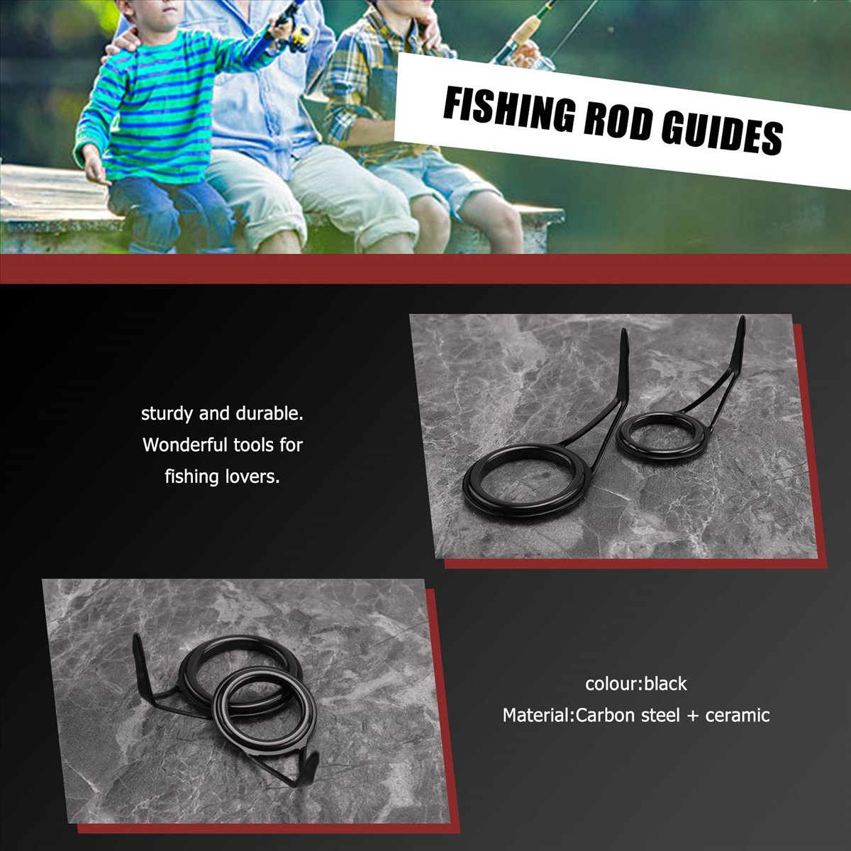 Fishing Rod Repair Kit - L79A 8 Pcs/Set Fishing Rod Guides