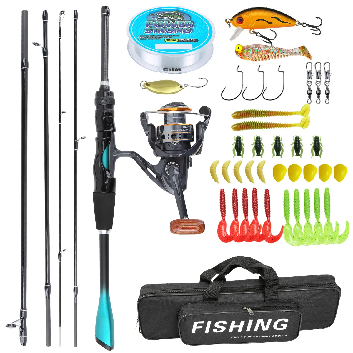 Fishing Rod Carbon Fiber - 1.8M Carbon Fiber 4 Sections Cast