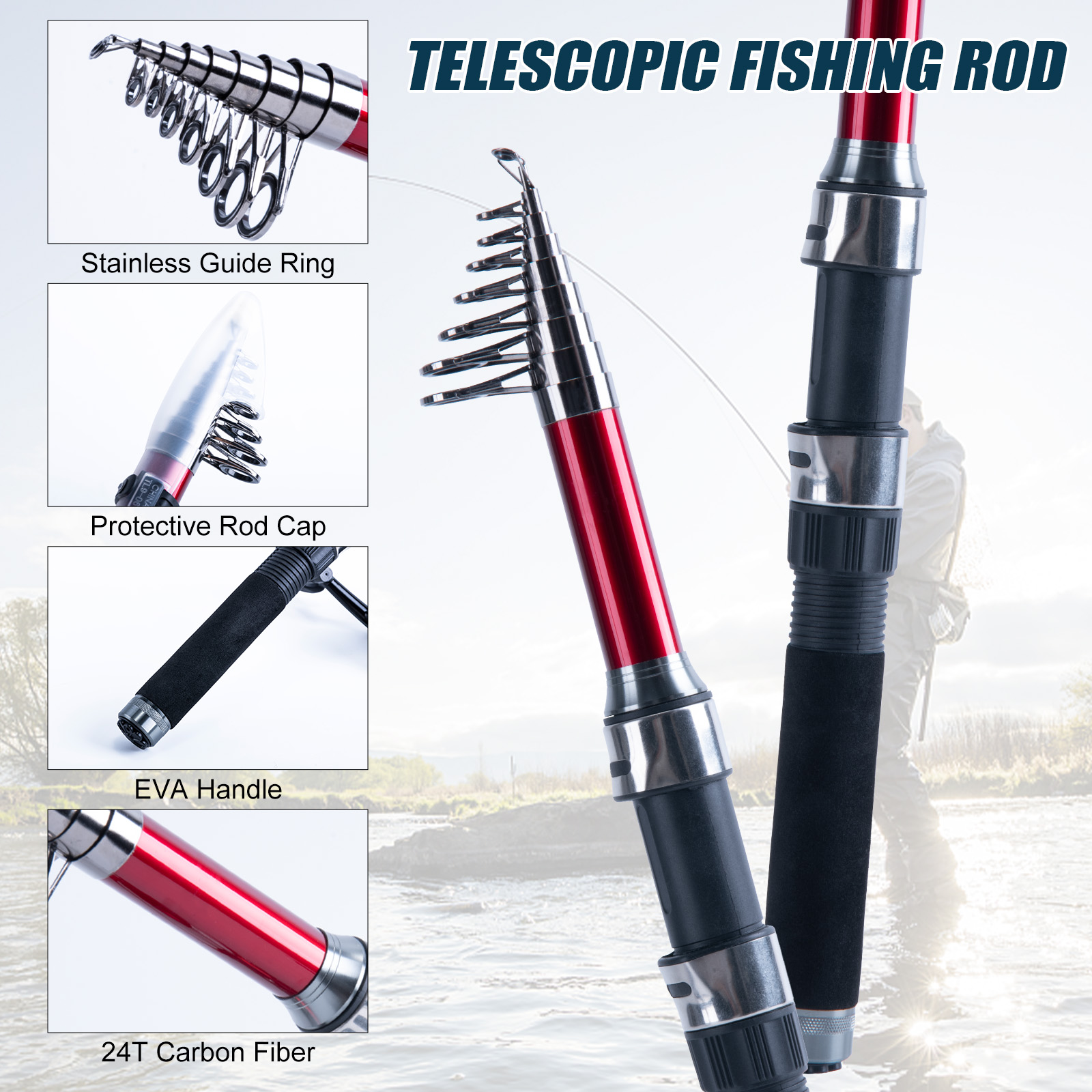 Goture Telescopic Fishing Rod  - Fishing Rod Building Kit ulasan dan harga