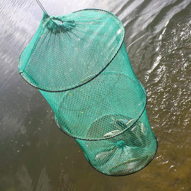 Folding Round Nylon Mesh Metal - Fishing Rod Casting ulasan dan harga