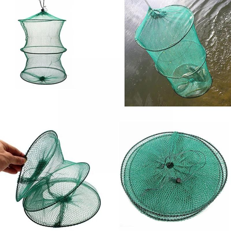 Folding Round Nylon Mesh Metal - Fishing Rod Casting ulasan dan harga