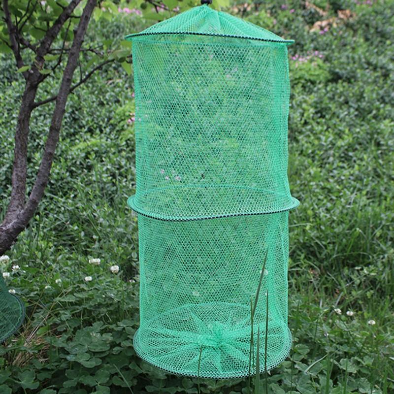 Folding Round Nylon Mesh Metal - Fishing Rod Casting ulasan dan harga